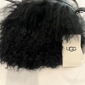 Mongolian PomPom Ugg Crossbody with real sheep fur